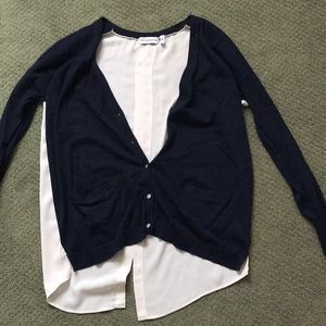 Cardigan with rayon back detail
